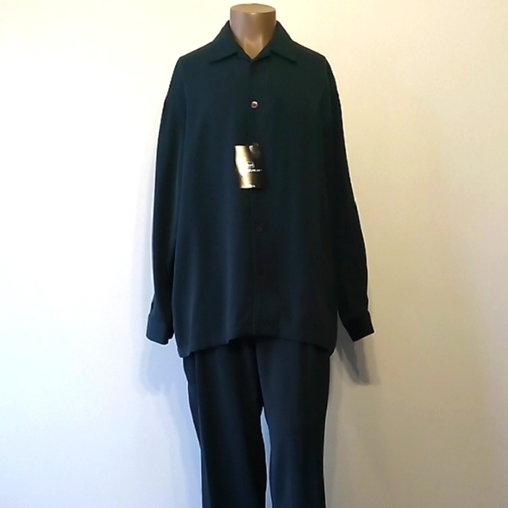 Player's 2pc Dark Green Button-Up Shirt and Pants Set by Powerplay